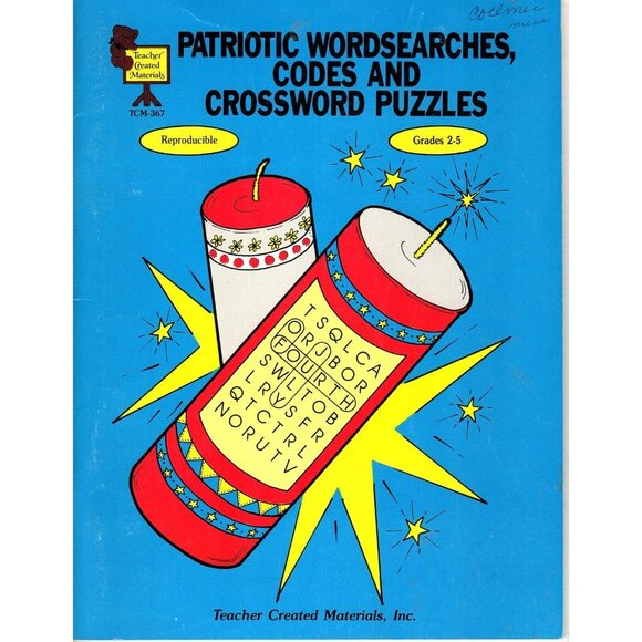 Patriotic Wordsearches, Codes and Crossword Puzzles Reproducible Grades 2 to 5 - Picture 1 of 1